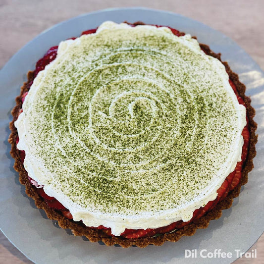 Matcha Strawberries Pie (Whole)