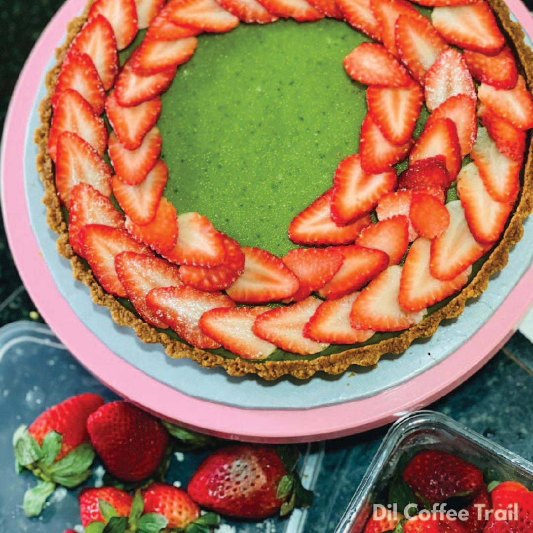 Matcha Strawberries Pie (Whole)